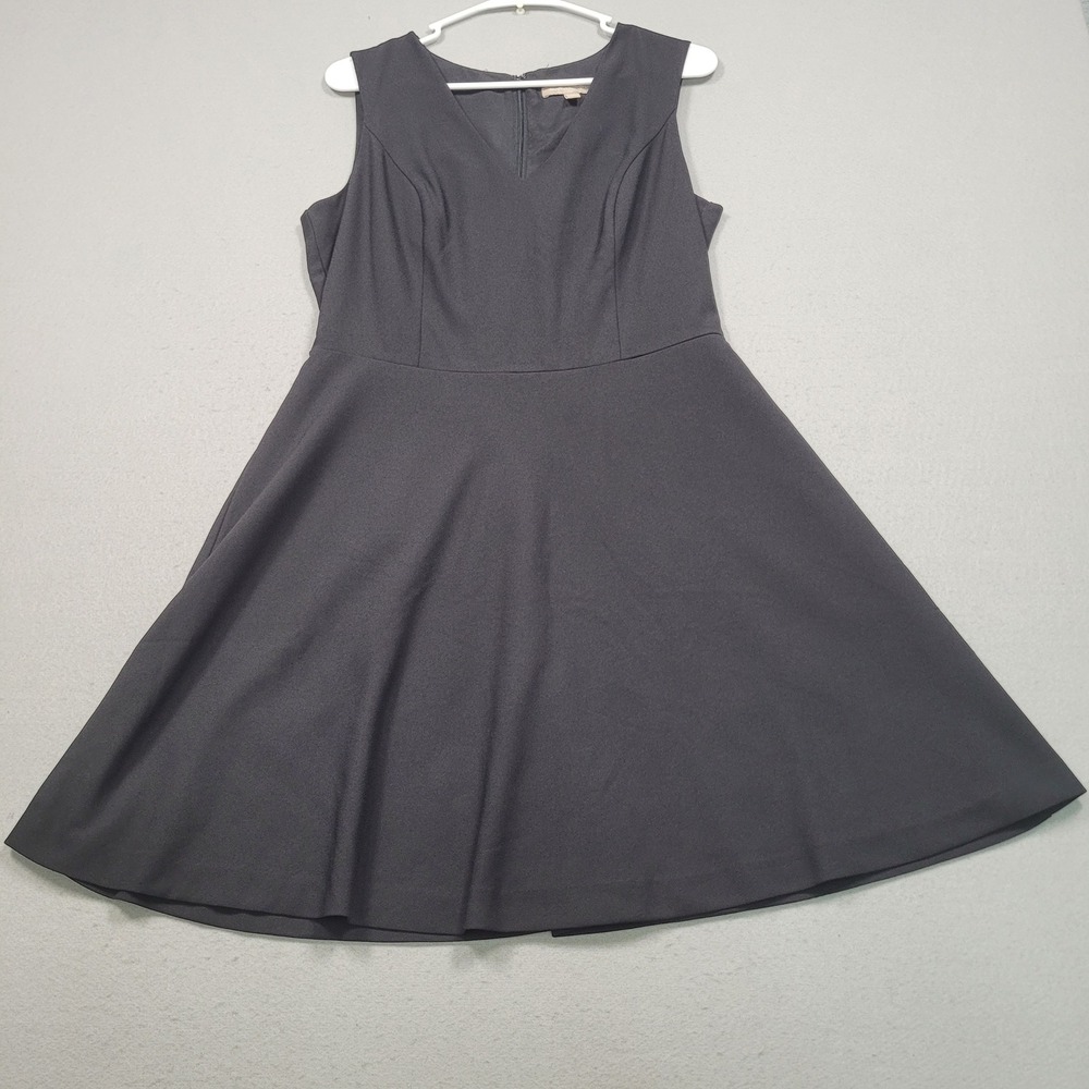 Banana Republic Black Sleeveless V-Neck Fit and Flare Dress 10 S/244504-00
